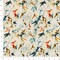 Blue Orange Stain Resistant Performance Leaves Botanical Print Upholstery Fabric by The Yard - SKU: Ellison Fiesta